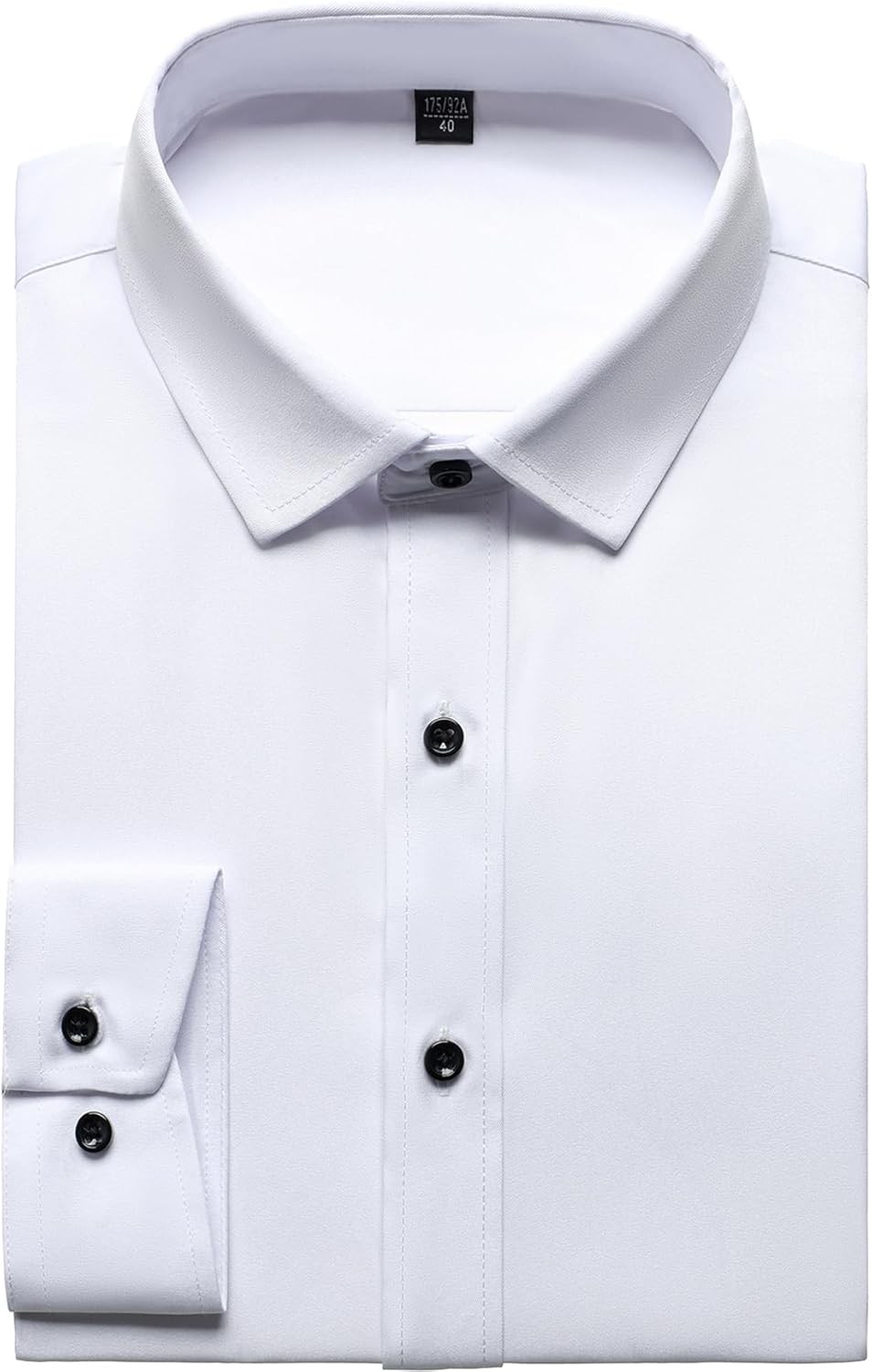 Men’s Wrinkle-Resistant Formal Stretch Dress Shirt, Button Down for Wedding
