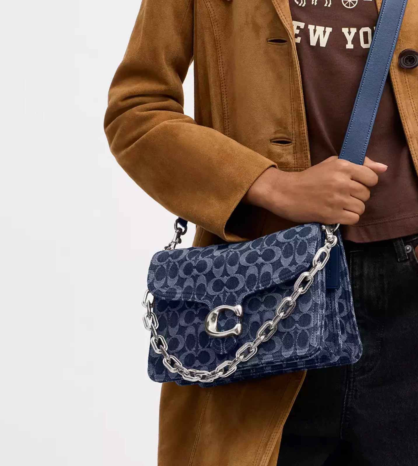 Coach Chain Tabby Shoulder Bag In Signature Denim CAN15