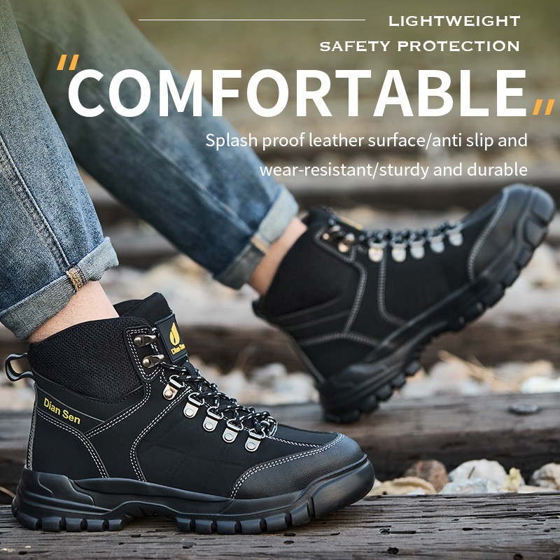 Lightweight Indestructible Steel Toe Boots Non Slip Waterproof Mens Industrial