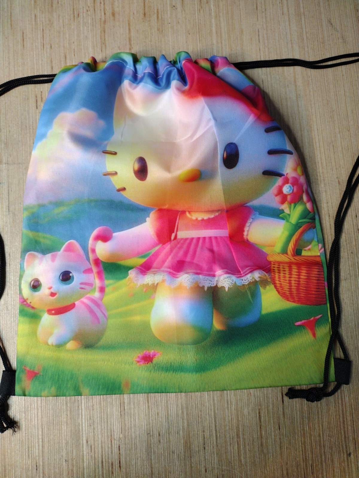Hello Kitty Small Drawstring Bag Hello Kitty With A Kitty Double-sided Print