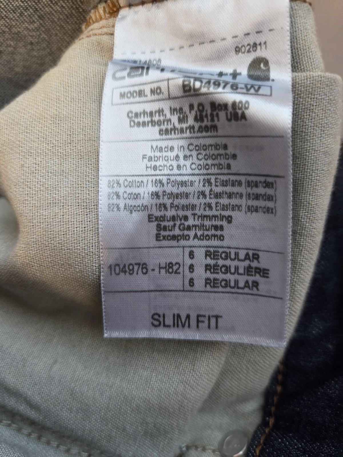 Carhartt Jeans *Sz 6 Reg* 30×29.5 Rugged Flex Slim Fit Denim BD4976-W NEW NWT