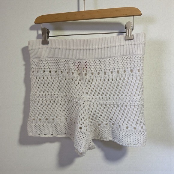 Solid & Striped $198 Chunky Charlie White Crochet Knit Shorts Drawstring Large