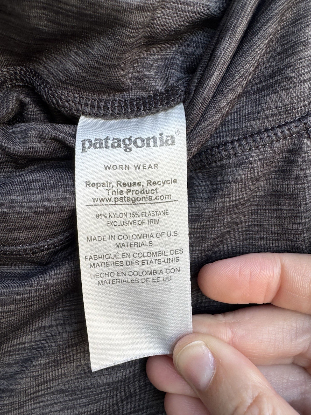 Patagonia Diversifly Capri Leggings 19″ Pockets Heather Gray Womens S Small