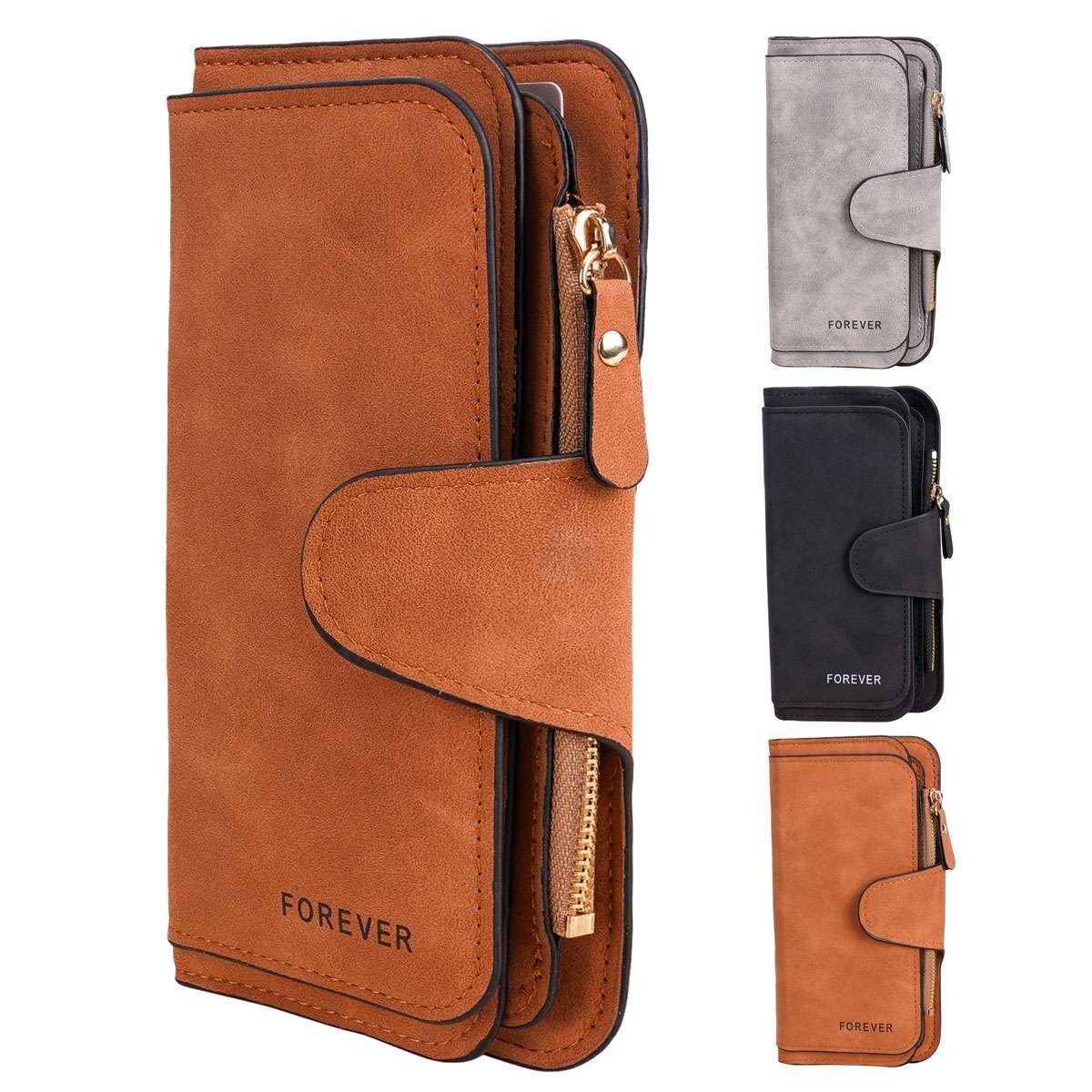Large Capacity Women Leather Wallet Long Clutch Card Holder Purse Hasp Handbag