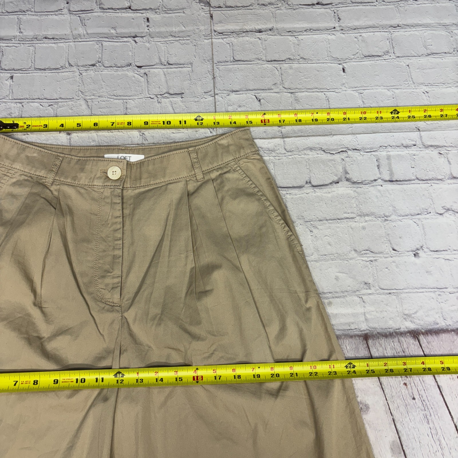 NWT Ann Taylor LOFT Pleated Wide Leg Pants Trouser Size 6 Beige SP24 D077 -27