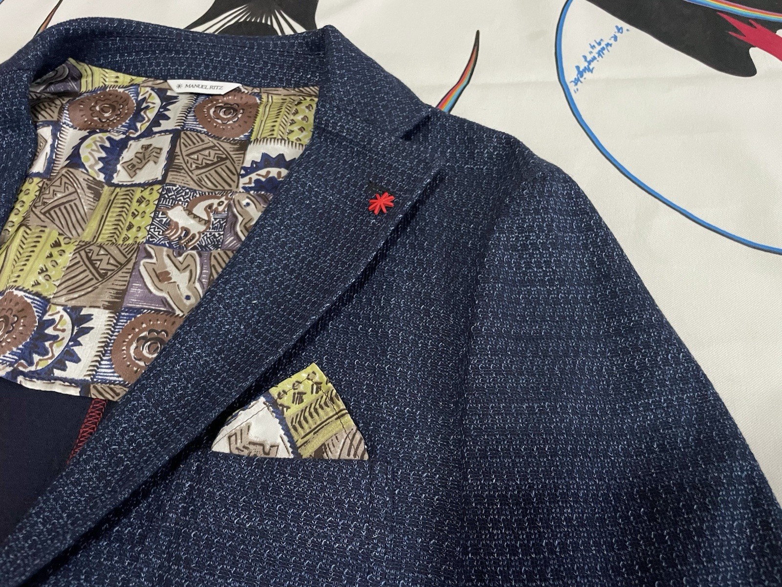 NWT Manuel Ritz Jacket Blazer Sport Textured 1/4-Lined Linen Blend IT 52 / US 42
