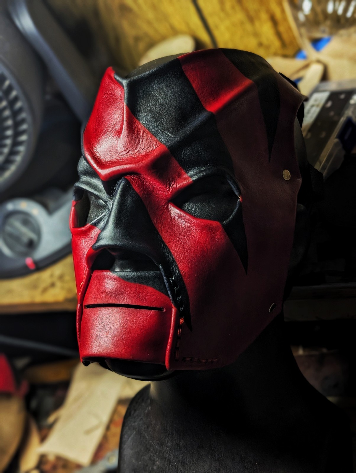 * MTO* Leather Kane 2002 “Chef Boyardee” KaneCustom Wrestling Mask Replica Wwf