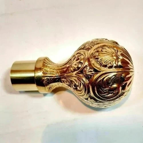 Walking Head Handle Sticks Onley Handle Gold Brass vactrain Grandfather Gift