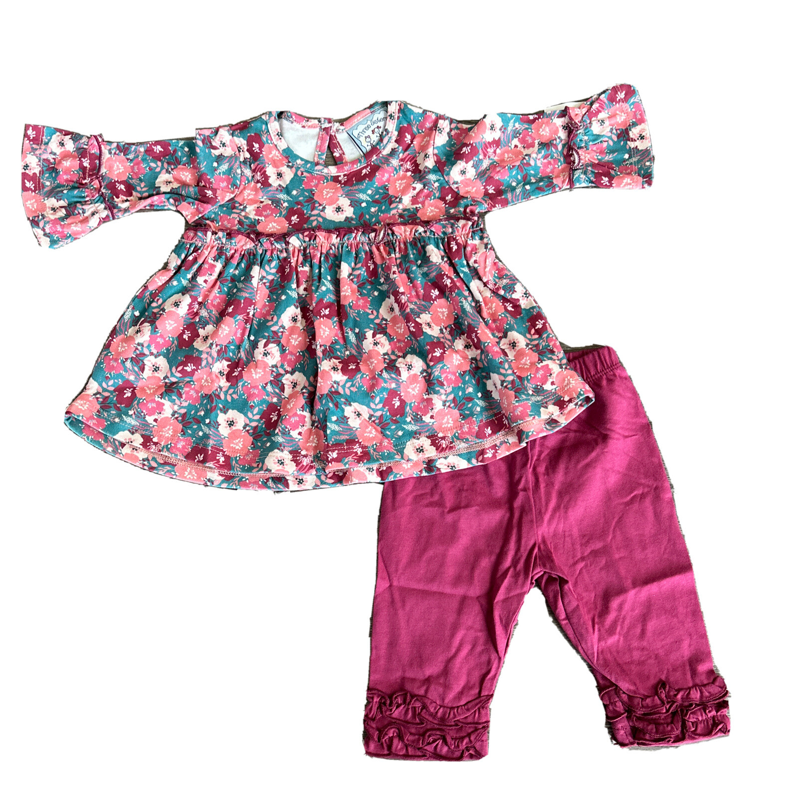 Three Sisters Baby Girls Top and Leggings 2 Pc Set Giraffes Design – 18M