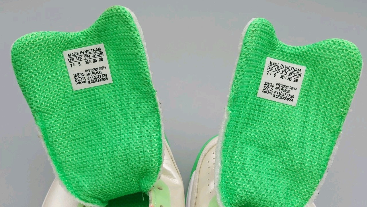 Adidas Womens Galaxy Allegra III Tennis Shoes, White and Green Size 7.5 NO LACES