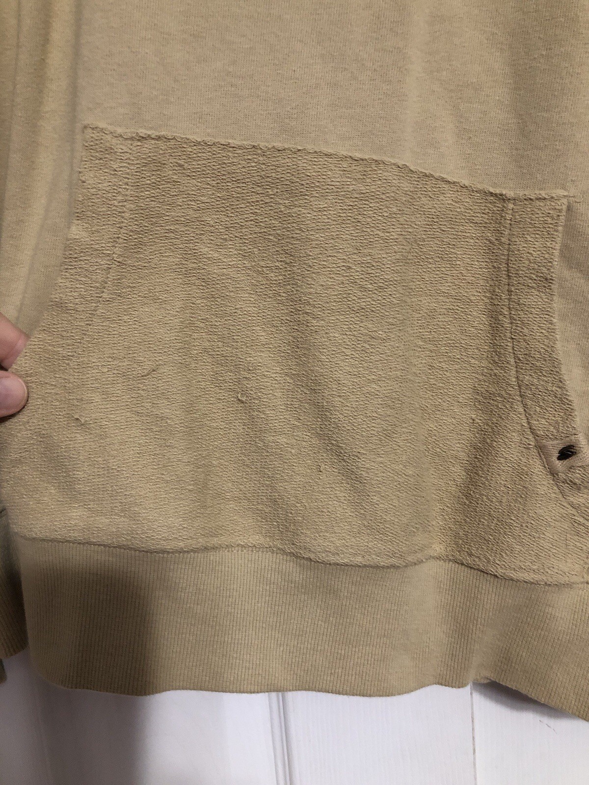 Seven7 Tan Hooded Sweatshirt Textured Hood Pocket Women’s Size XL