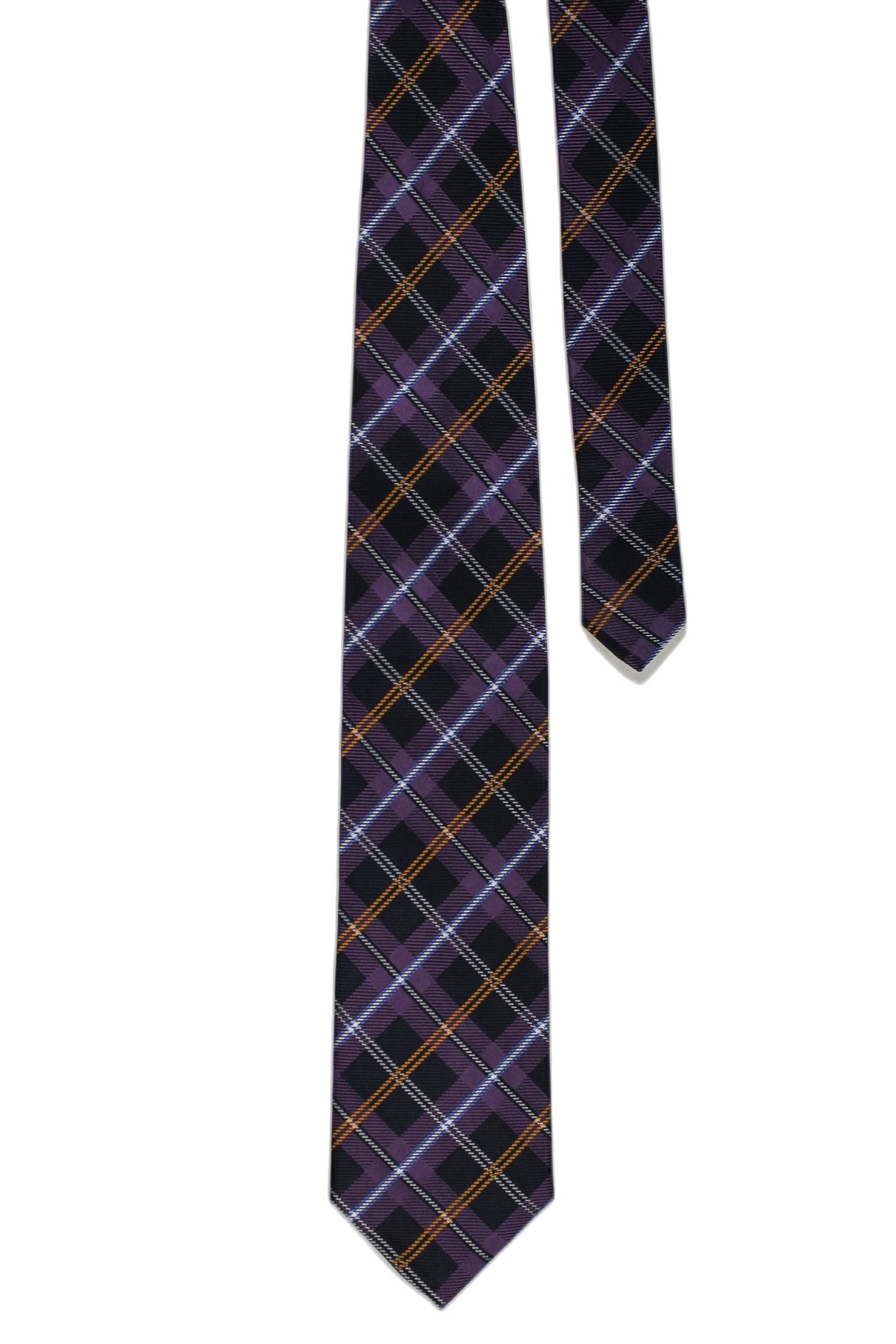 JOS A BANK EXECUTIVE COLLECTION Silk Tie Purple Brown Navy Plaid Necktie