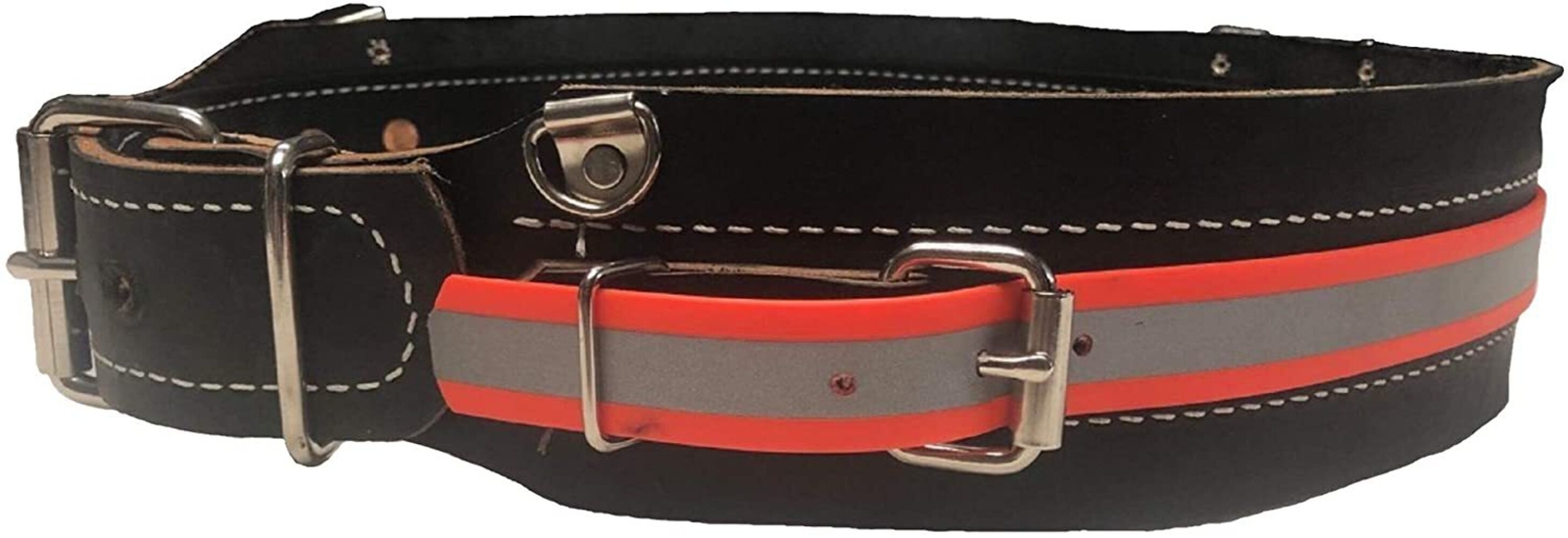 3″ Heavy Duty Leather Mining Belt w/1″ Reflective Side Strap