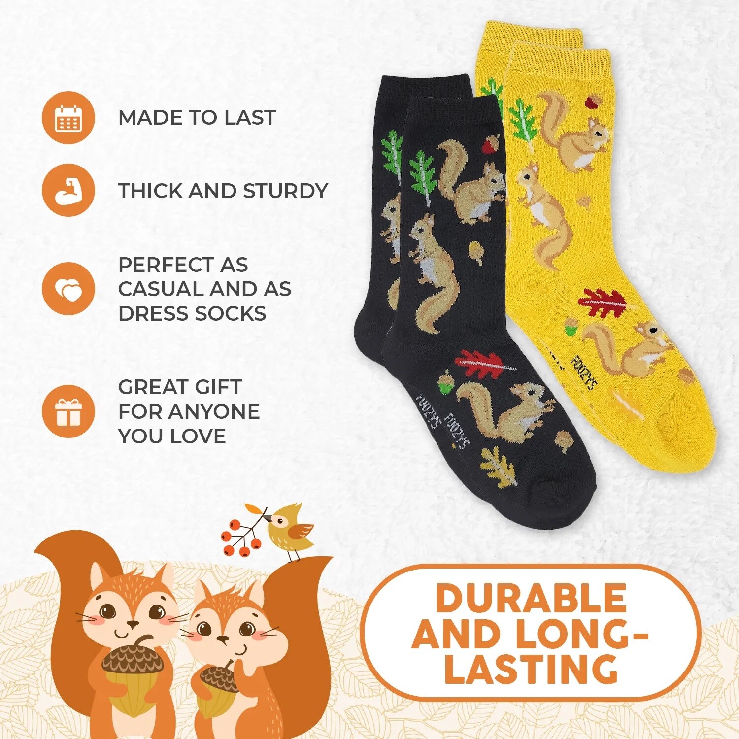 Squirrel Tree Ground Squirrels Cute Rodents Animal 2 Pairs Foozys Women’s Socks