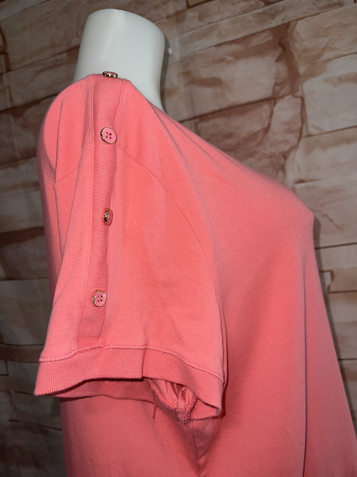 Talbots Woman Stretch Weekend Tee Top Short Sleeve Pink Sz 2X NWOT