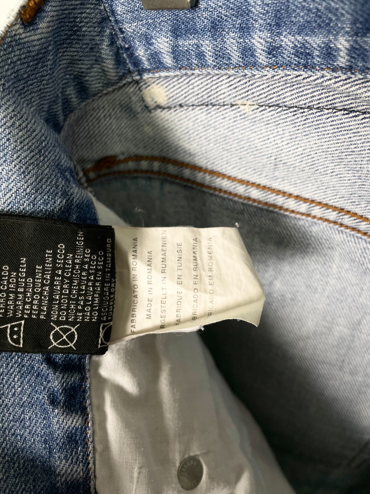 Stone Island Denim ( Size 34 ) Vintage Distressed Faded Light Blue Jeans Pants