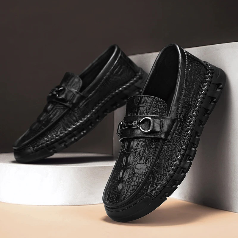 Men Business Dress Driving Moccasin Leather Loafers Shoes Outdoor Flats Shoes