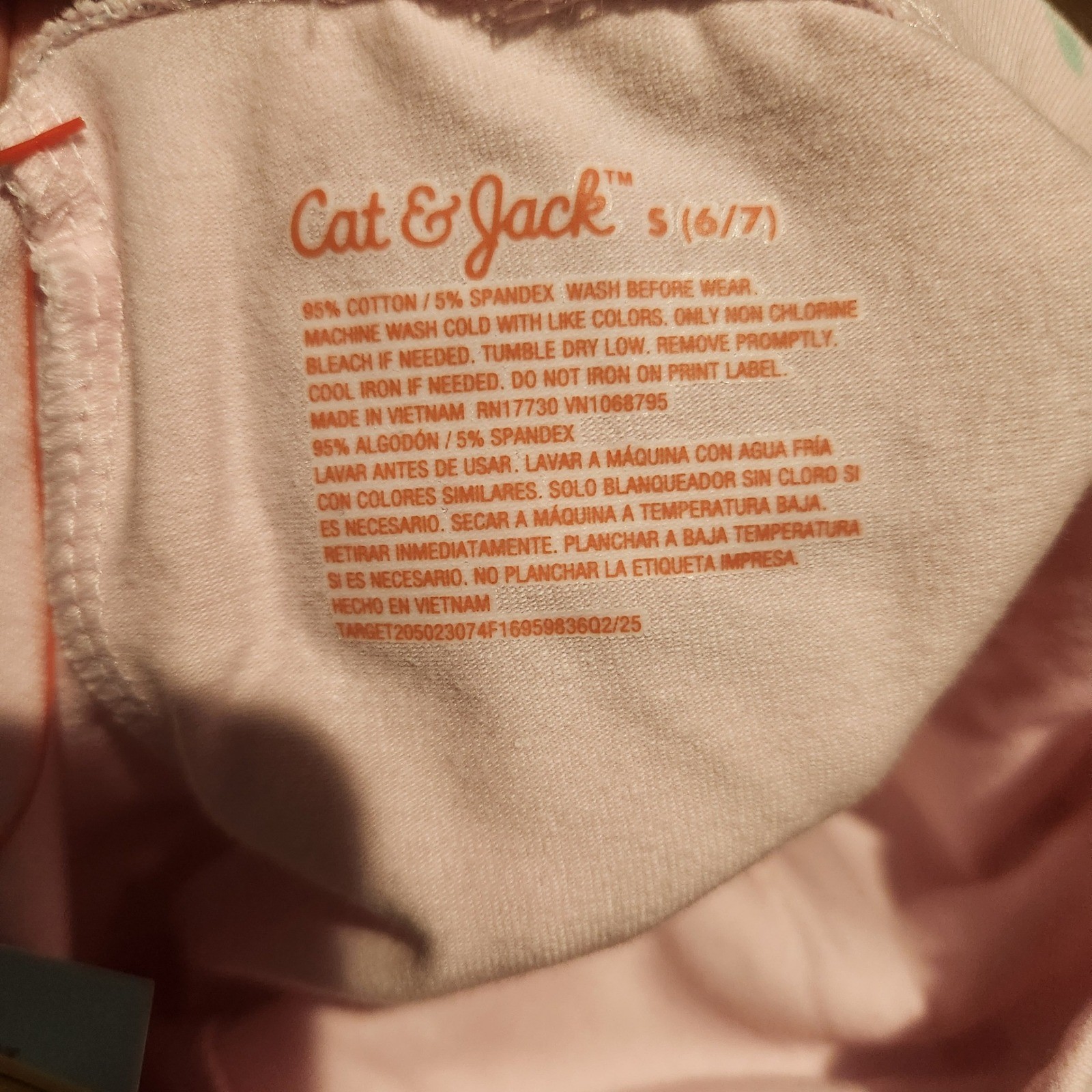 Cat & Jack Girls Pink Cherry Print Leggings Size S 6/7 NWT Cotton Blend
