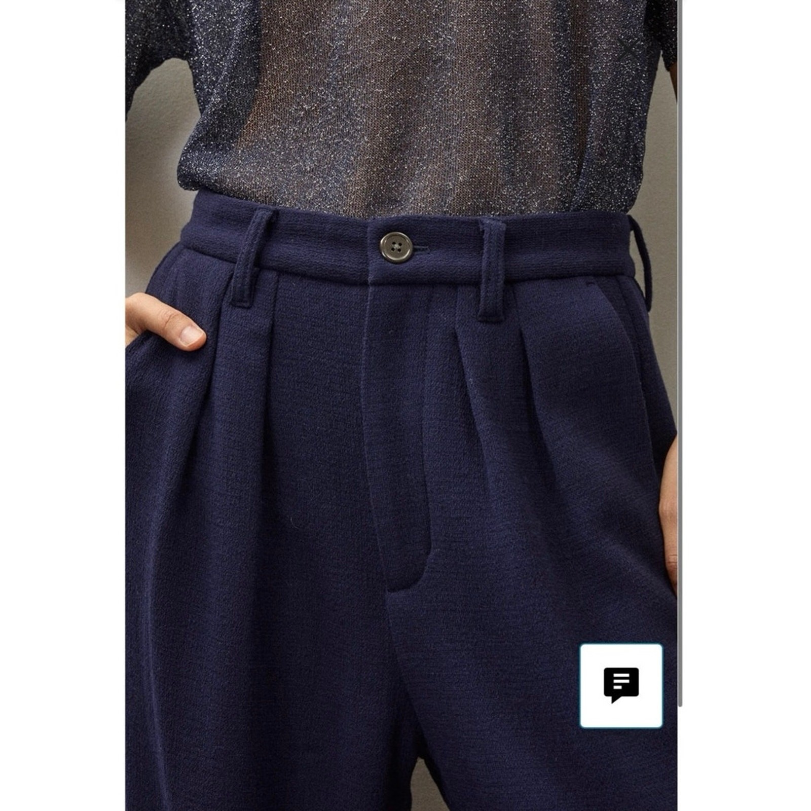 NWOT Alex Mill x Becky Malinsky Pleated FrontWool Pants in Evening Blue SZ 2