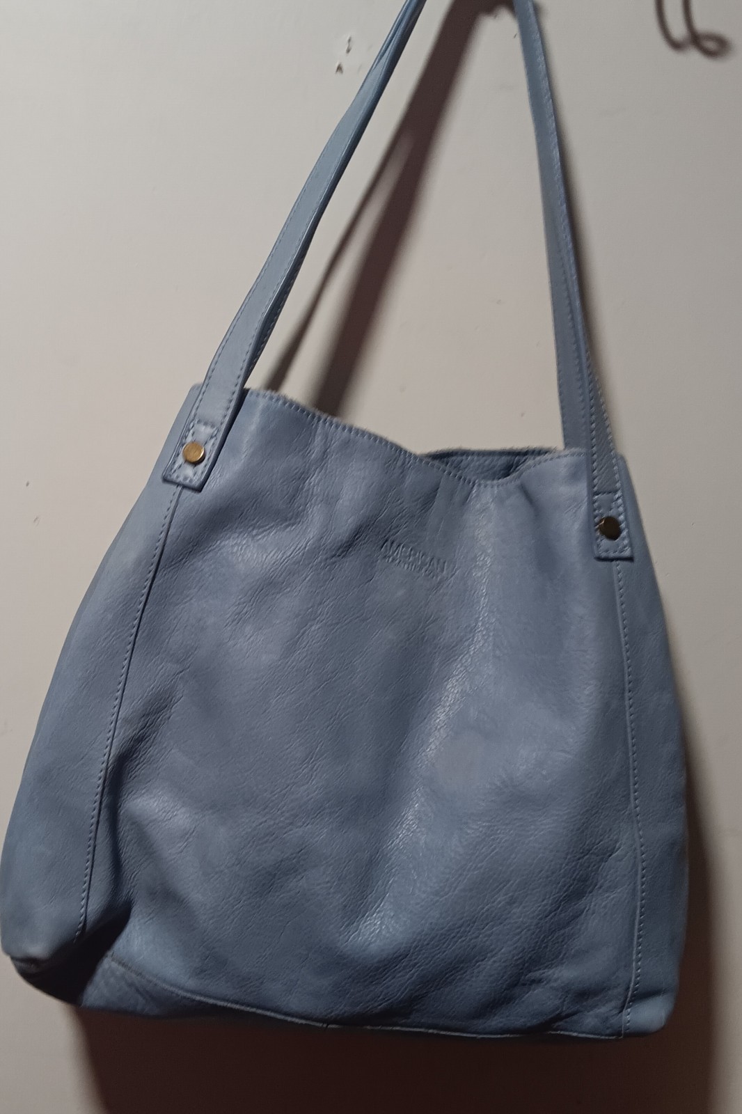 American Leather Pale Blue Smooth Lush Soft Purse