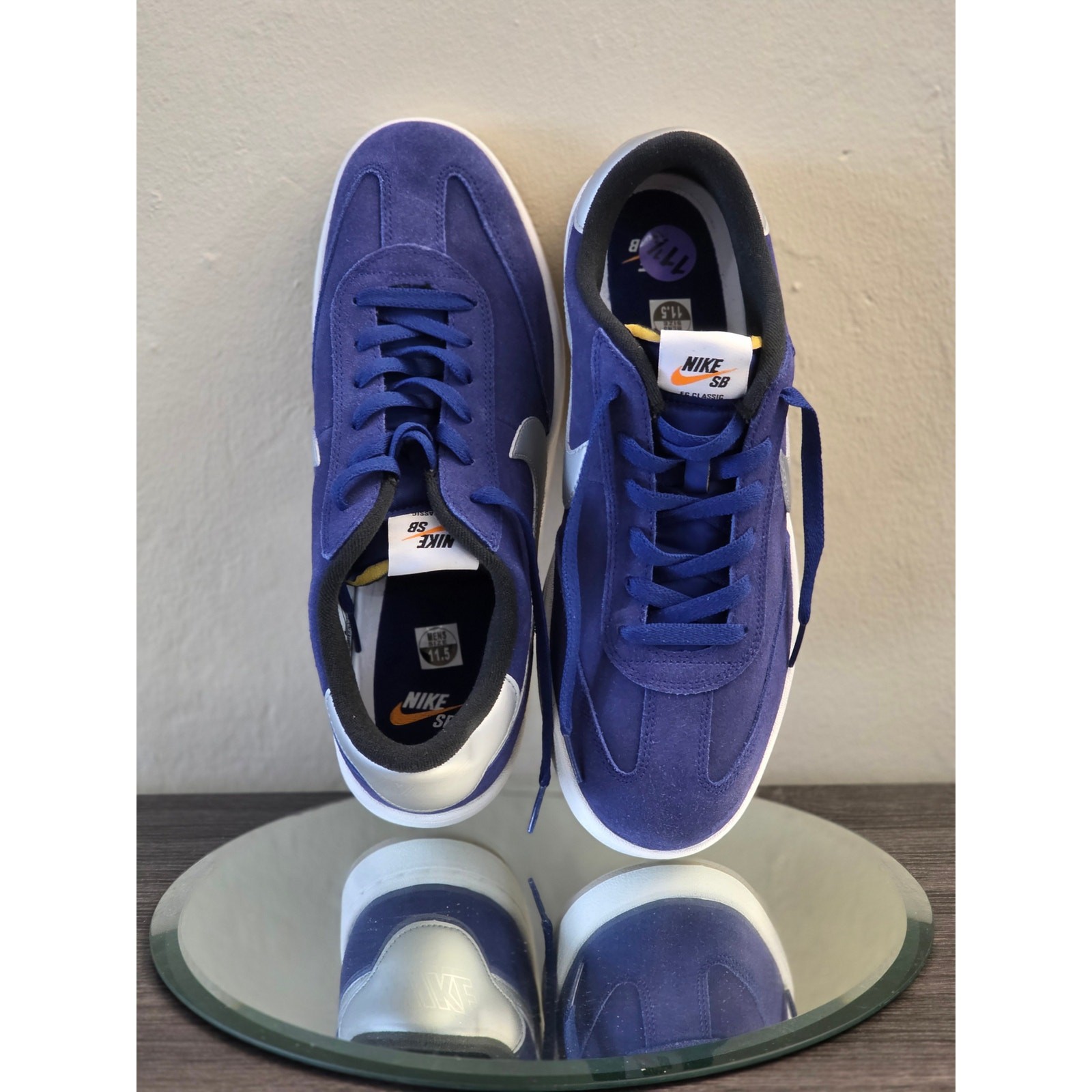 Nike SB Bruin Hyperfeel XT 909096-401 Blue Silver Suede SkateShoesSize 11.5 New