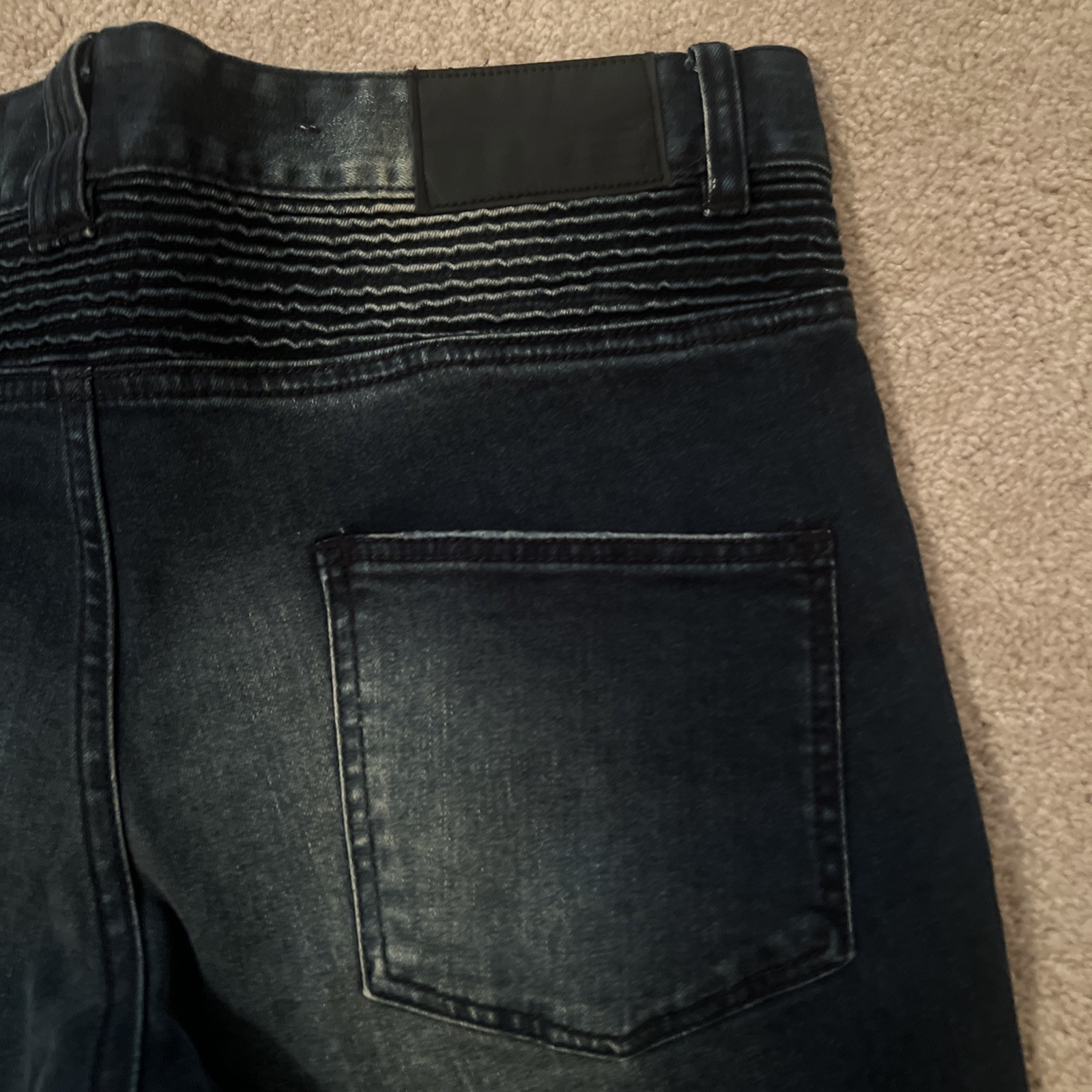 Hyper Denim Dark Blue Slim Tapered Biker Jeans Mens Size 32 Skinny