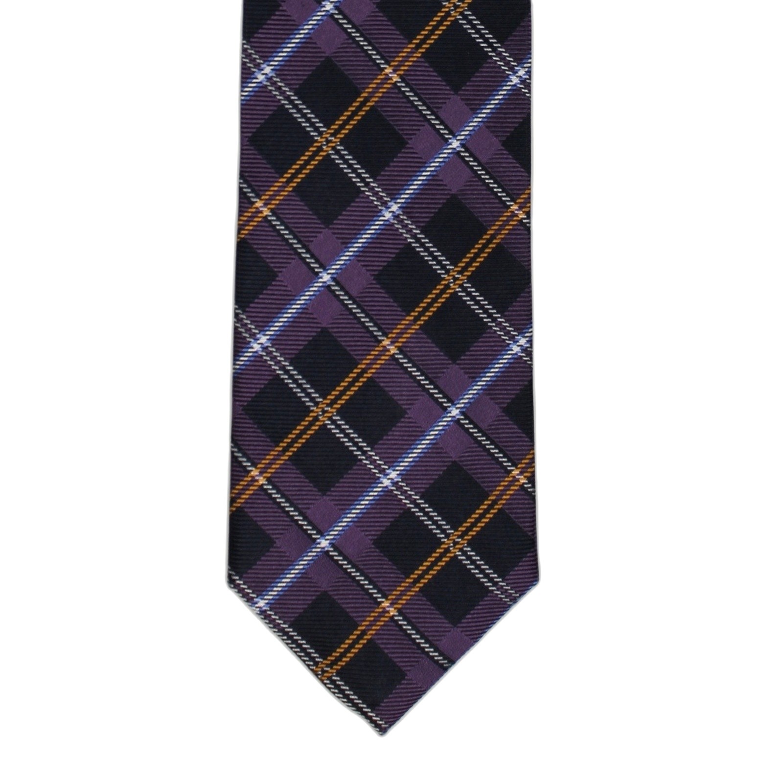 JOS A BANK EXECUTIVE COLLECTION Silk Tie Purple Brown Navy Plaid Necktie