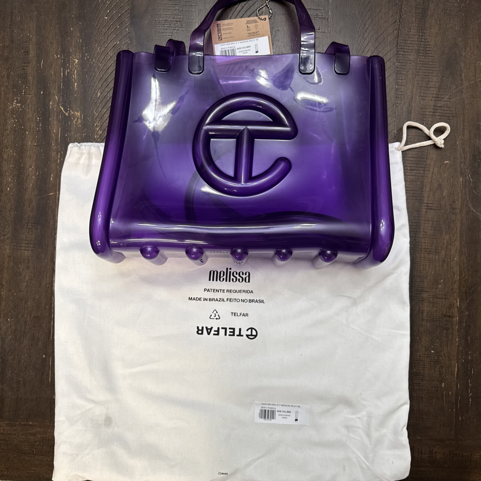 New W/ Tags Melissa X Telfar ‘Medium’ Jelly Shopper – Purple
