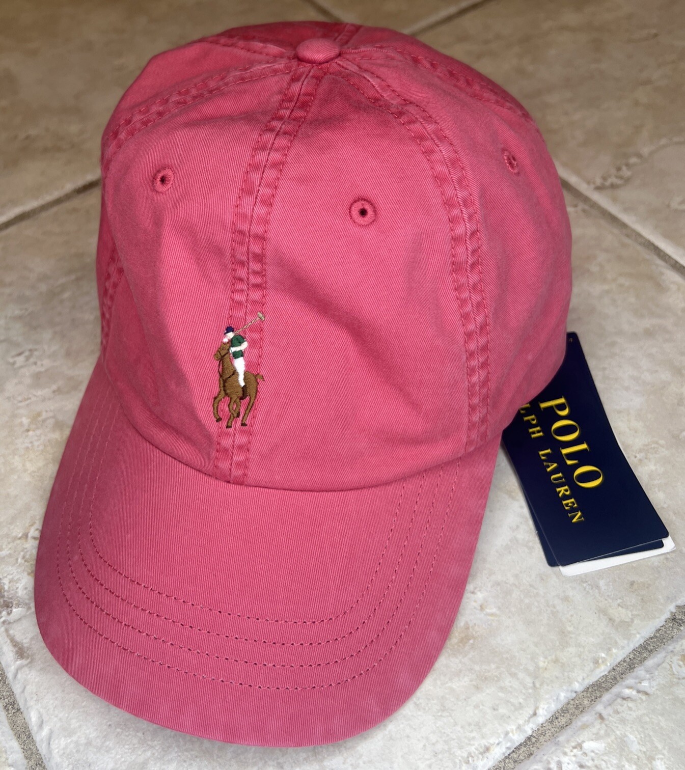 Polo Ralph Lauren Baseball Cap Red w/ Multicolor Pony One Size Adjustable NWT