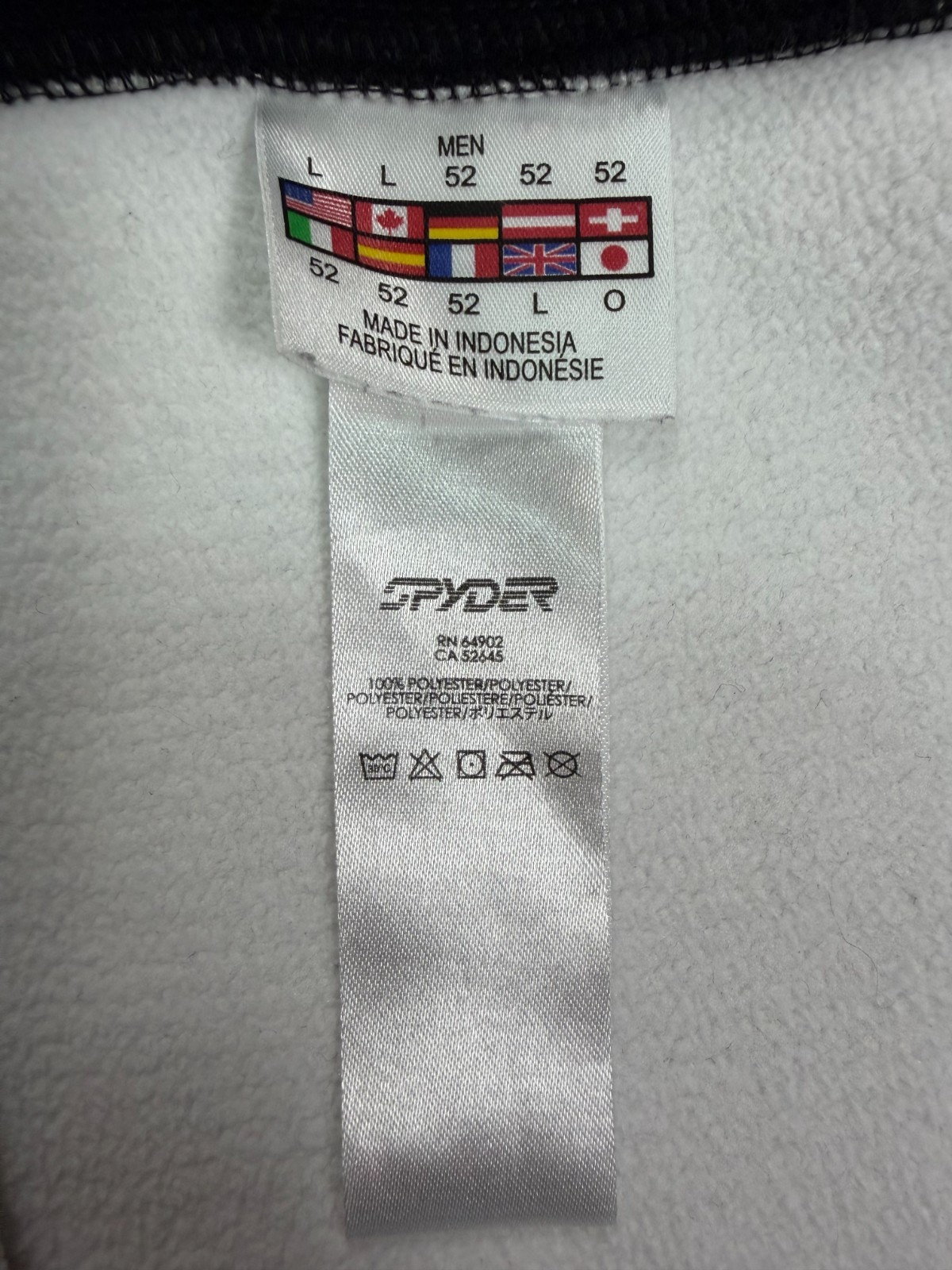 Spyder Mens Large Core Sweater Half Zip Pullover Waffle Knit White Black Outdoor