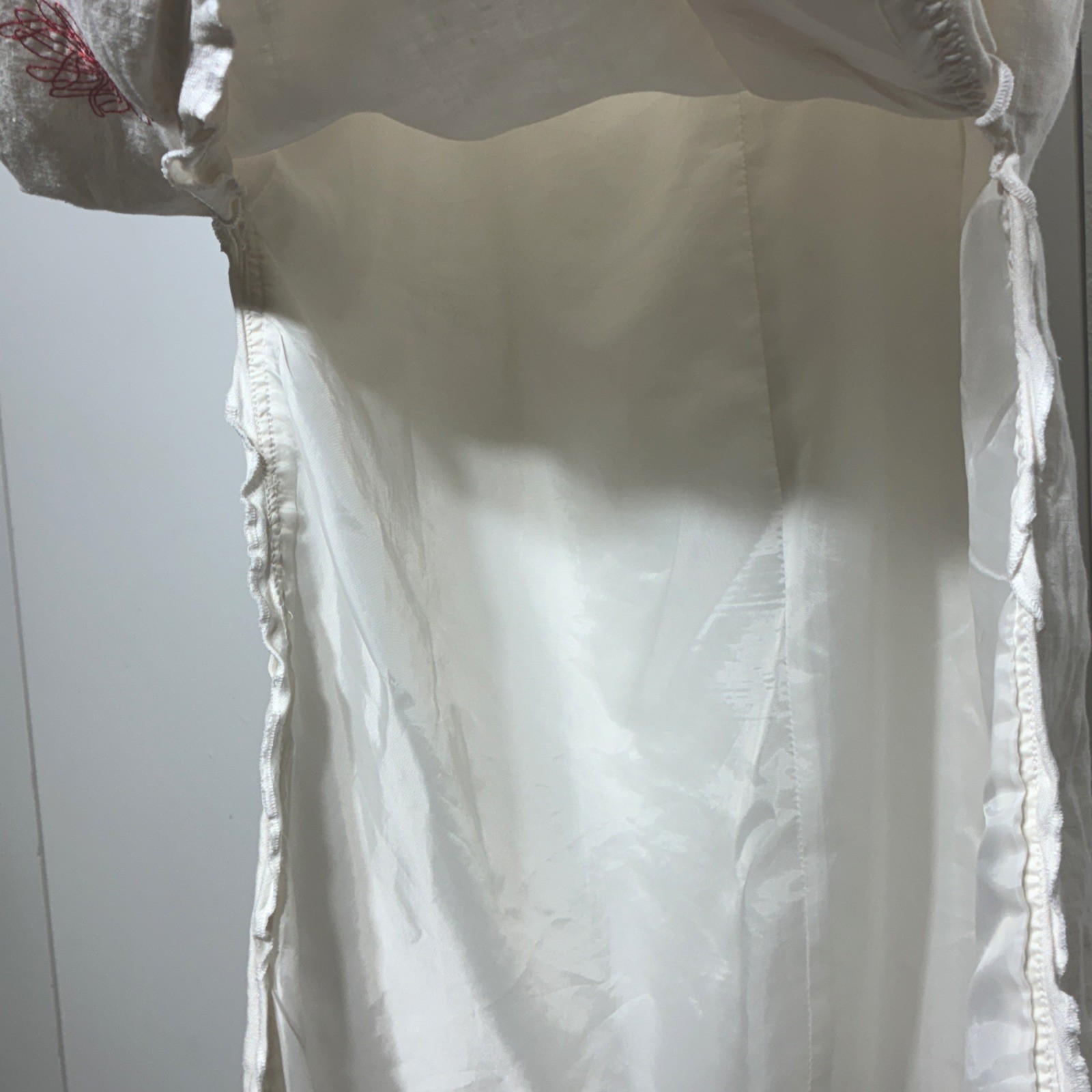 Harvé Benard~ Whimsical Long Embroidered Ukrainian 100% Linen Skirt Size: L