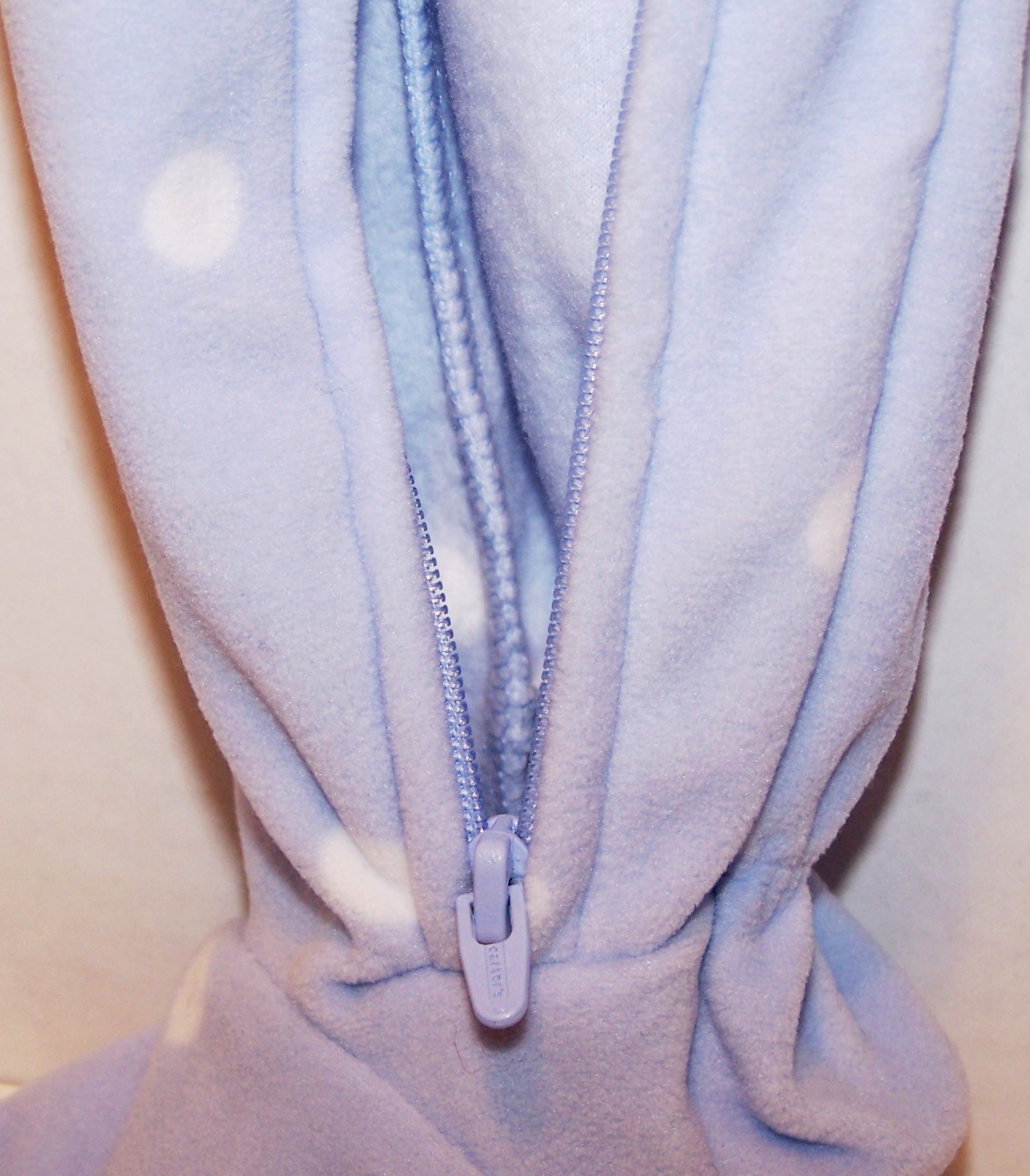 New CARTERS 1pc FLEECE Zip FOOTED Blue White Dot PRINCESS PAJAMAS PJs 24 months