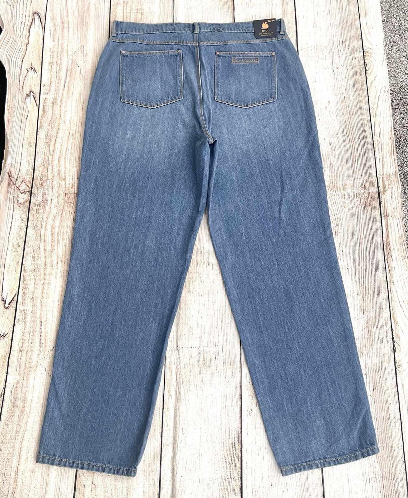 NWT VANDERBILT Nico High Rise Straight Leg Jeans Size 32/14 100%Cotton