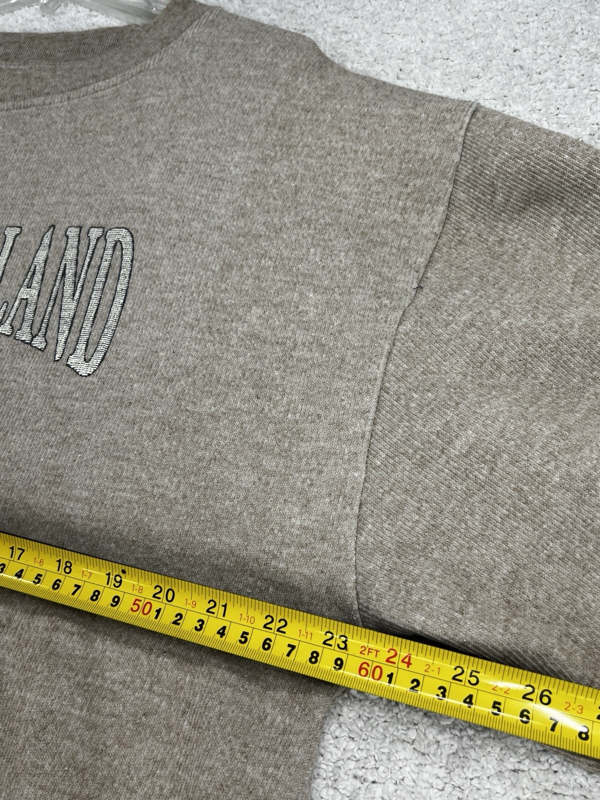 Sun Triangle Sweatshirt Mens L Catalina Island Ribbed Tan Beige Made in USA VTG