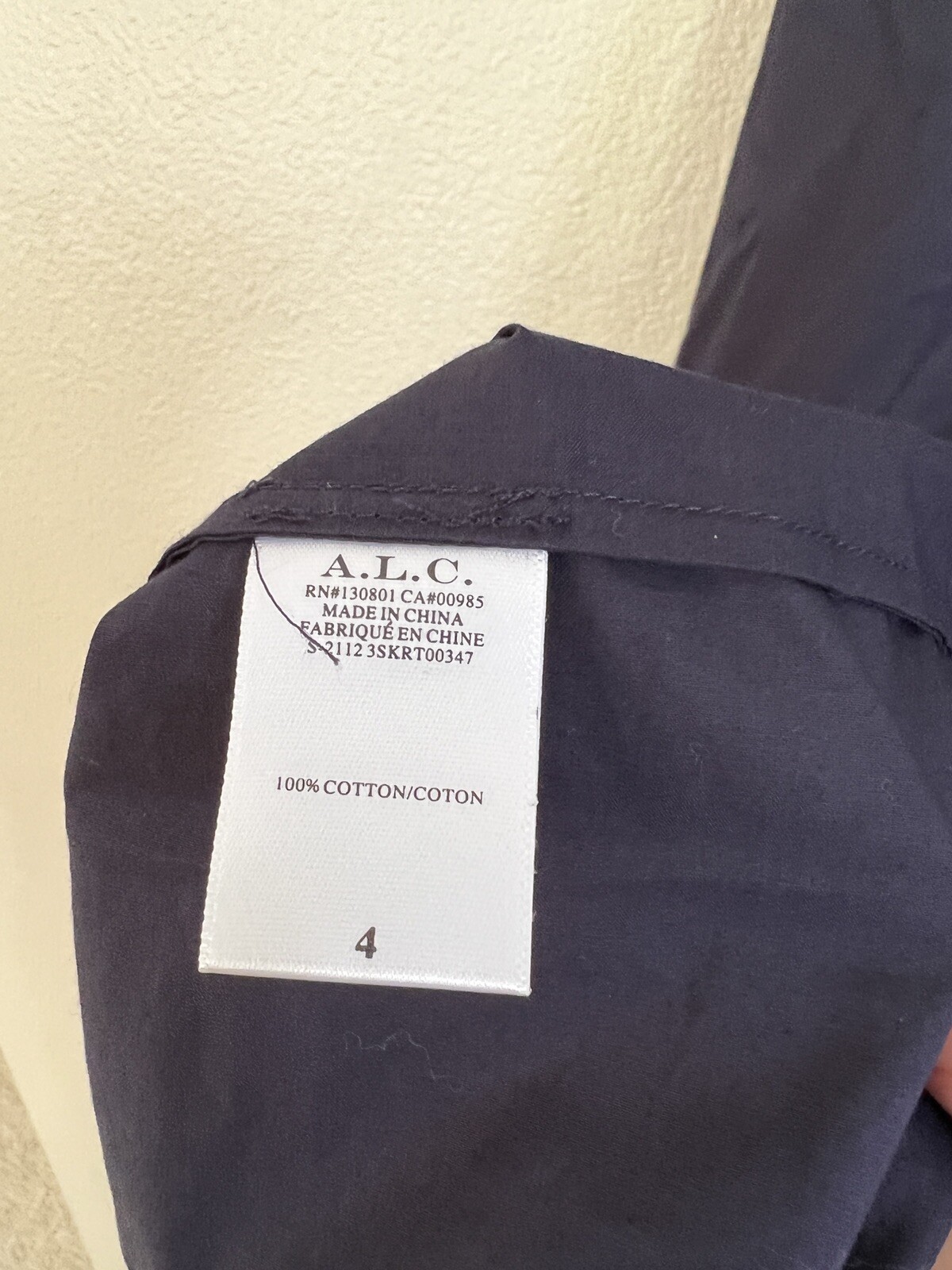 A.L.C. Jade Nightshade Navy Blue Snap Button Ruffle Full Maxi Skirt Sz 4 ALC