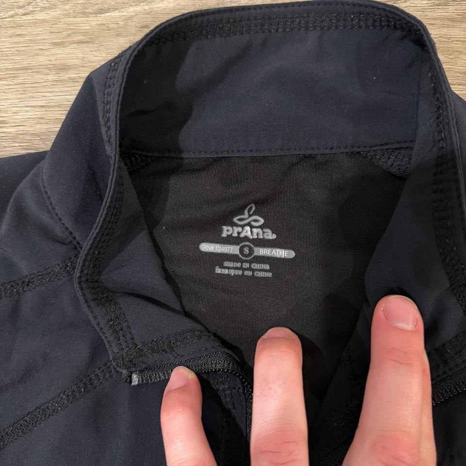 prAna Flex Jacket Mens Small Black Full Zip Lightweight Stretch Performance