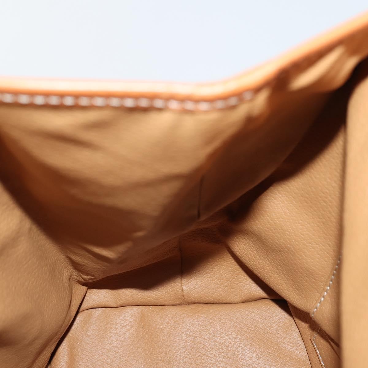 CELINE Macadam Canvas Backpack PVC Leather Brown Gold Auth ep11505