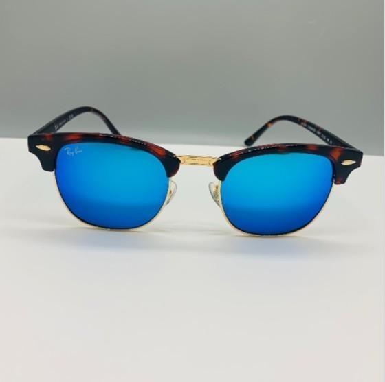 New! Ray-Ban RB3016 Sunglasses Dark Blue Lens, Tortoise Frame Clubmasters