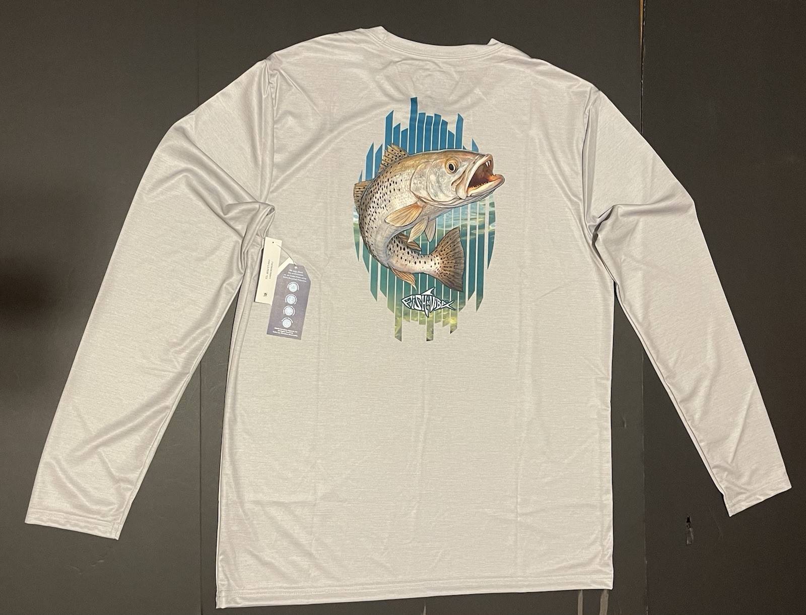 Fish N Vibe Outdoor Long Sleeve Shirt Men’s M 38-40 100% Recycled Polyester NWT