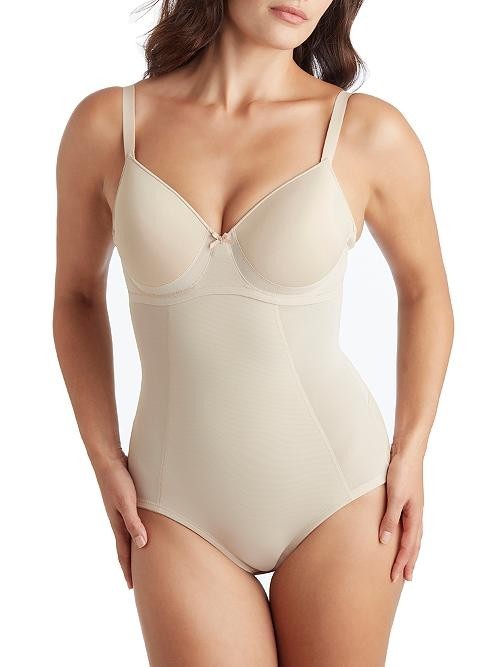 TC Fine Intimates Wonderful U Low Back Firm Control Bodysuit Women’s 34D Nude
