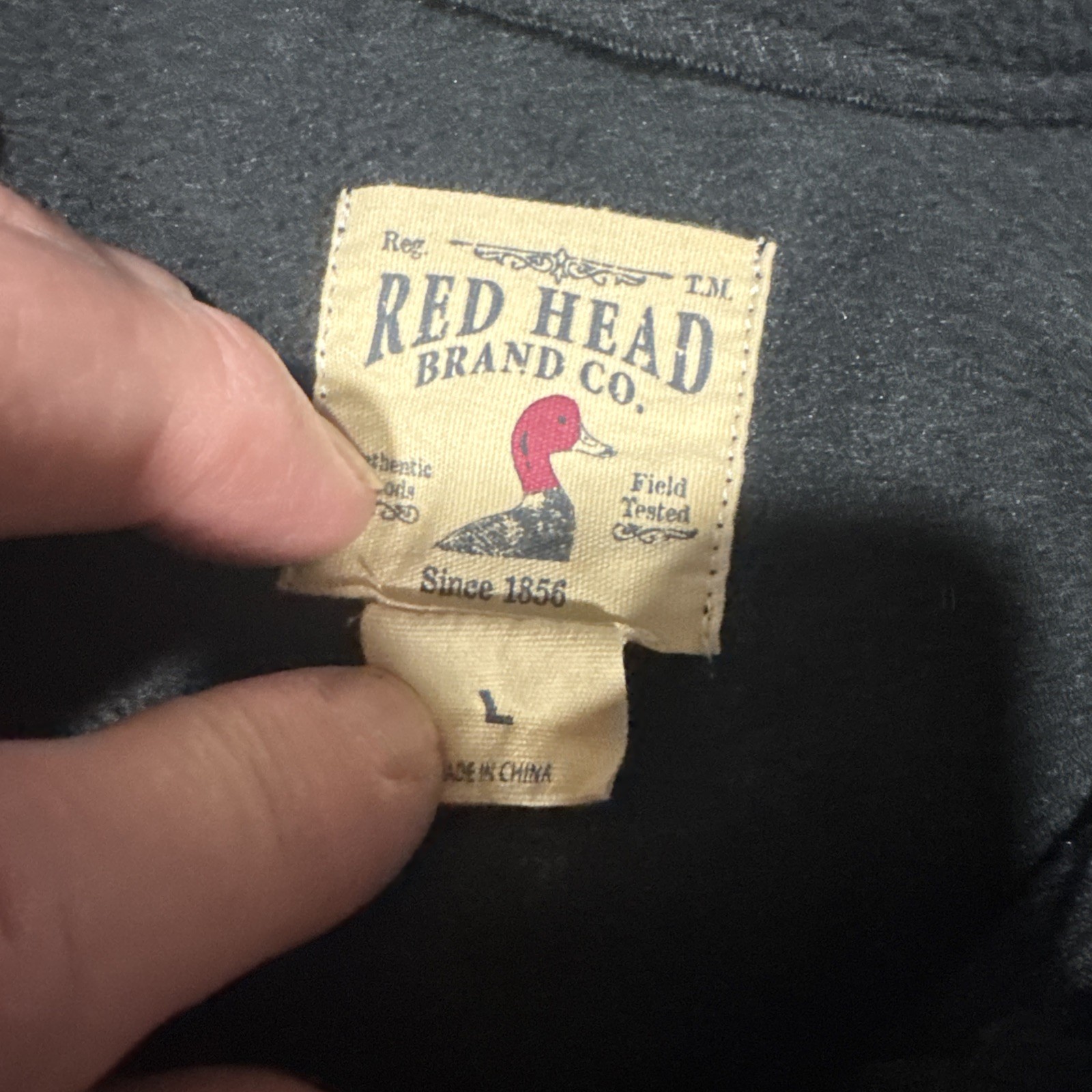 Redhead Jacket Mens Large Fleece Zip Up Black Great Condition. See Pictures.