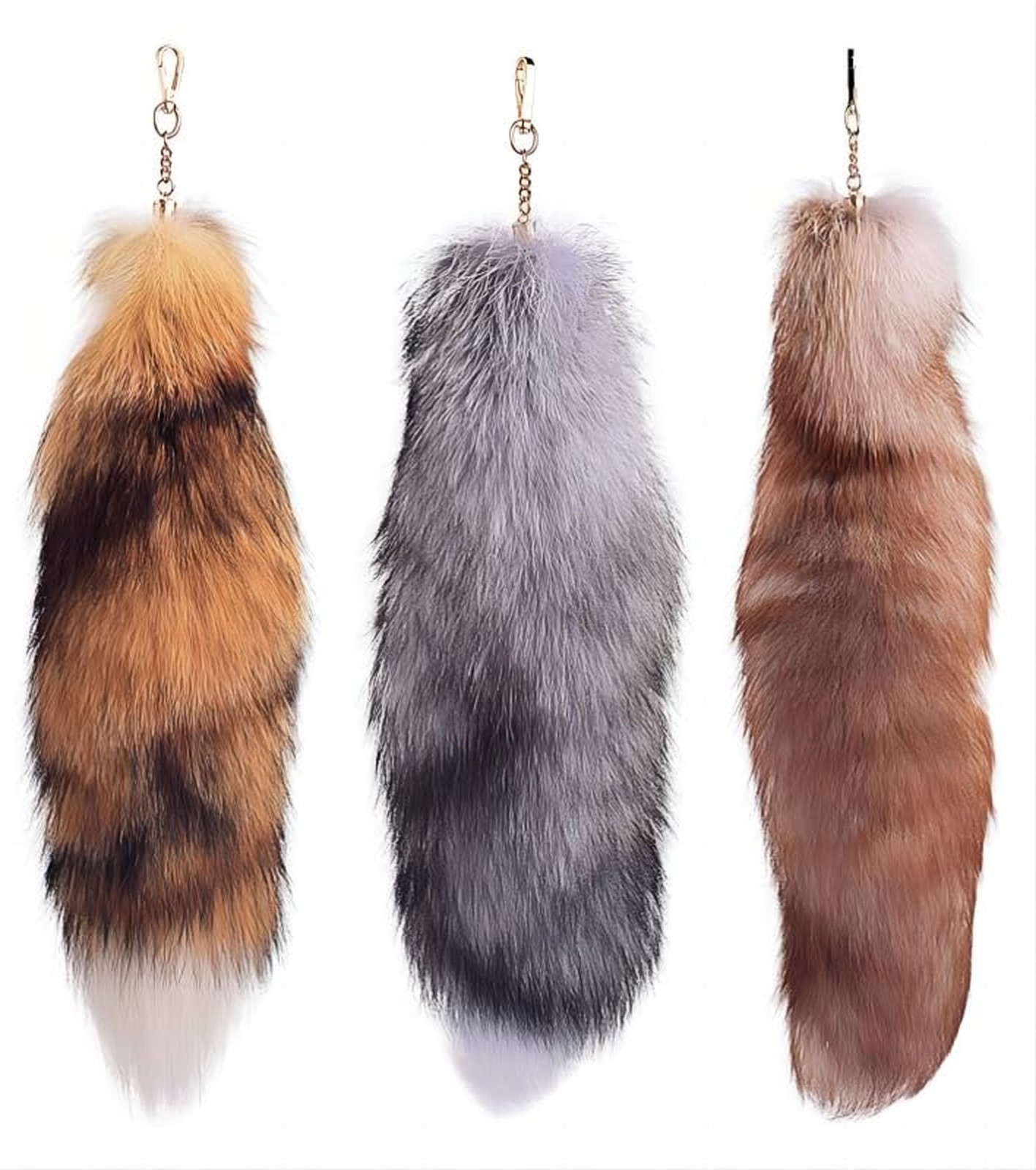3 Pcs Fluffy false Tail Cosplay Tail Handbag Keychain Costume for Kids Adult …