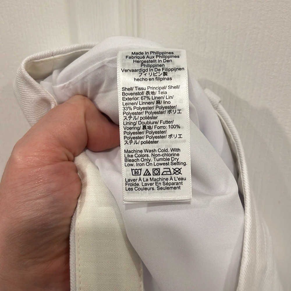 J. Crew Kaya Pant in Stretch Linen Blend White Size 10