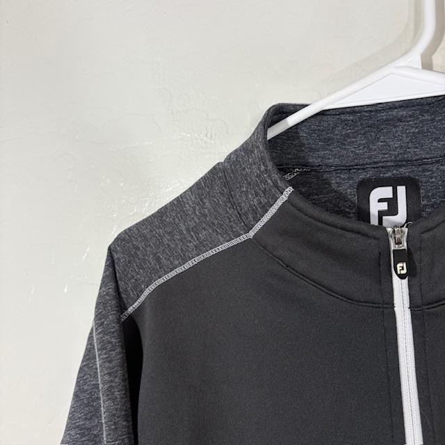 FootJoy Pullover Mens Large Black Gray 1/4 Zip Long Sleeve Golf Performance Top