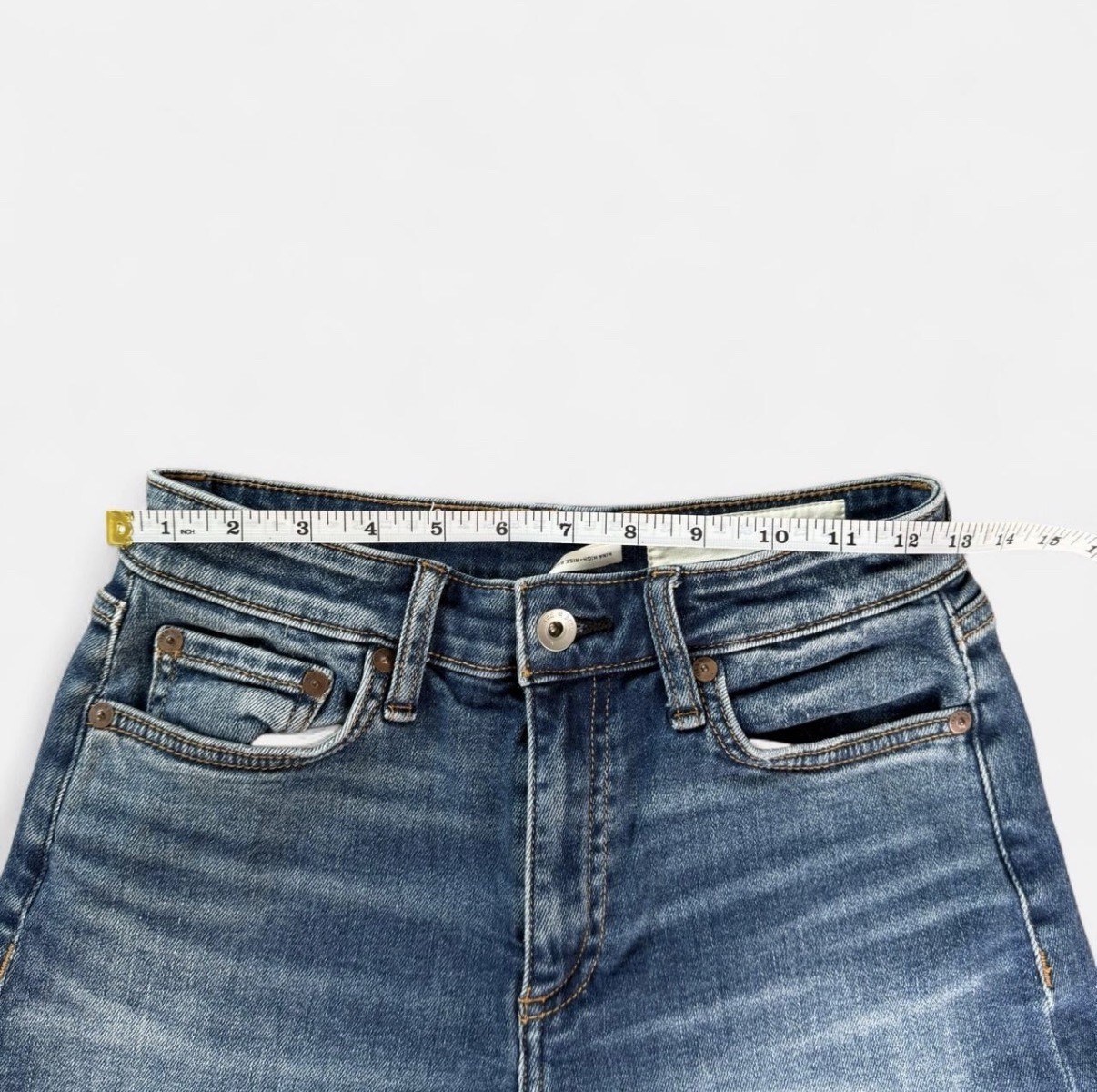 rag & bone Blue Medium Wash Denim Cut Off Shorts Mid Rise Women’s 25
