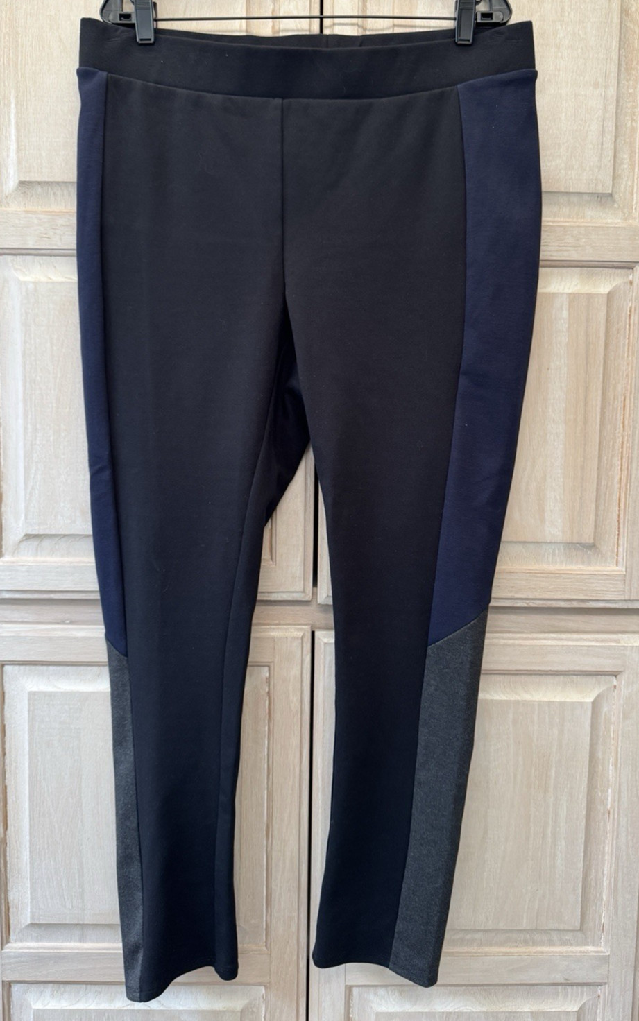 Lane Bryant Black Navy Gray Colorblock Stretch Pants Leggings Size 20