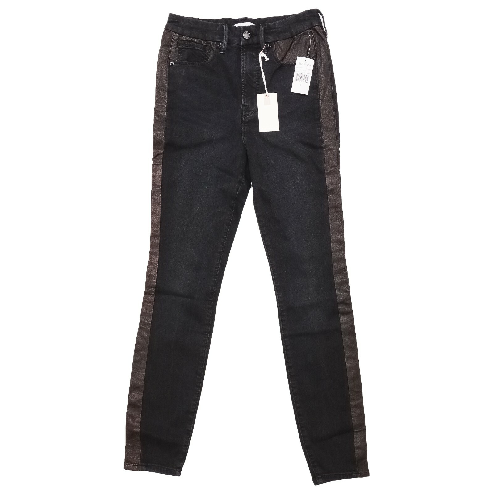 GOOD AMERICAN Good Waist Leather Mixing GWLM113ST Size 6 (28″ Waist) 29″ Inseam
