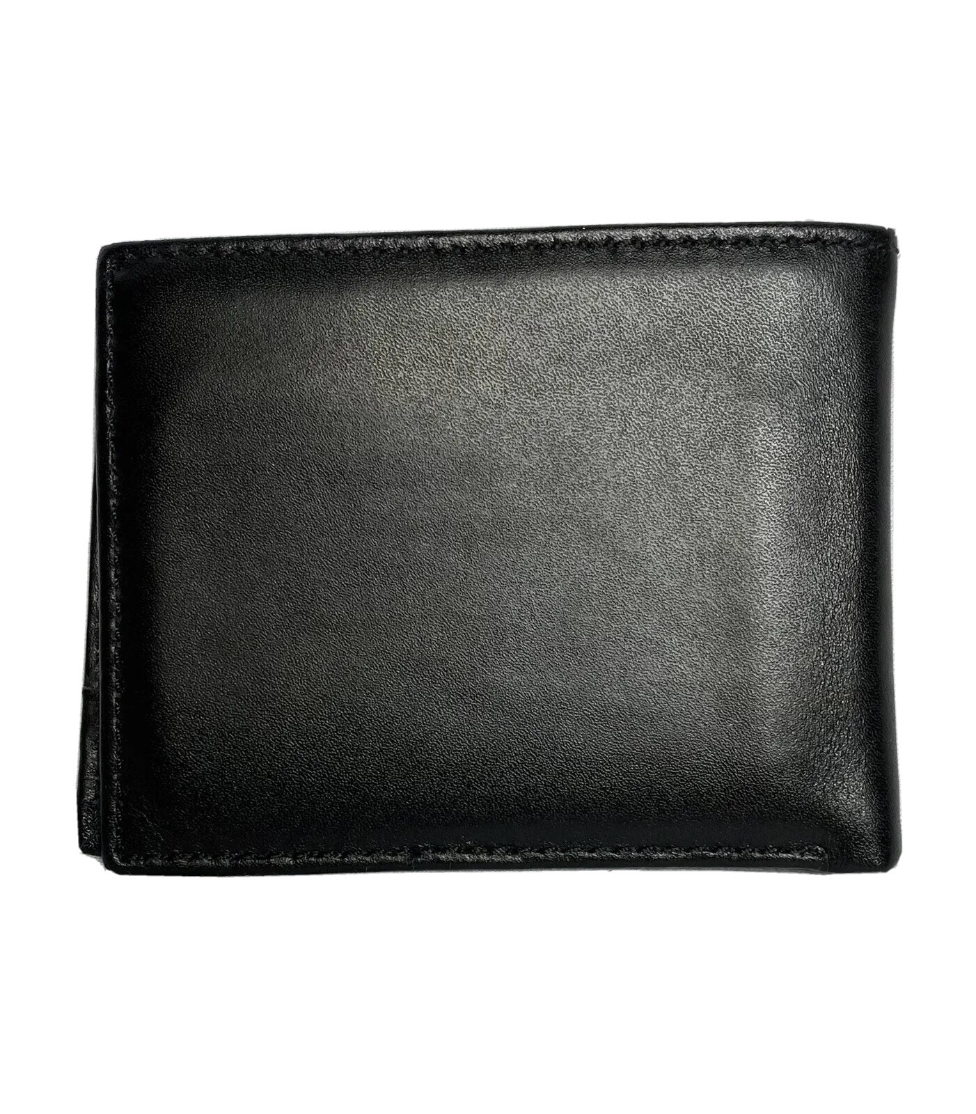 Kenneth Cole Reactions Black Leather Bi Fold Wallet ID Holder 8 Card Slots Men’s