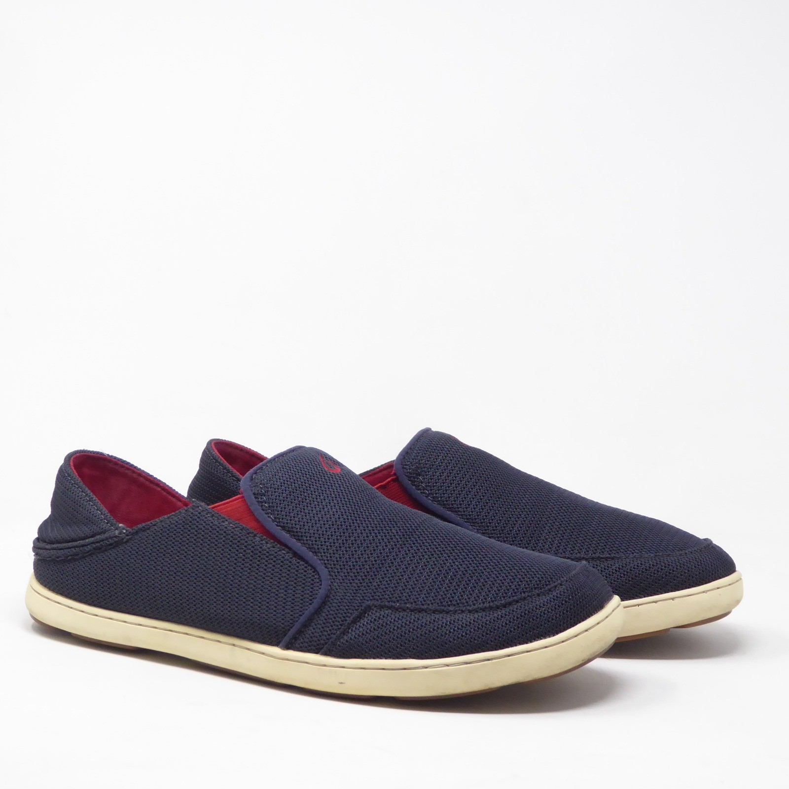 OluKai Mens Nohea Mesh Shoes Navy Blue Slip On Loafers Size 10