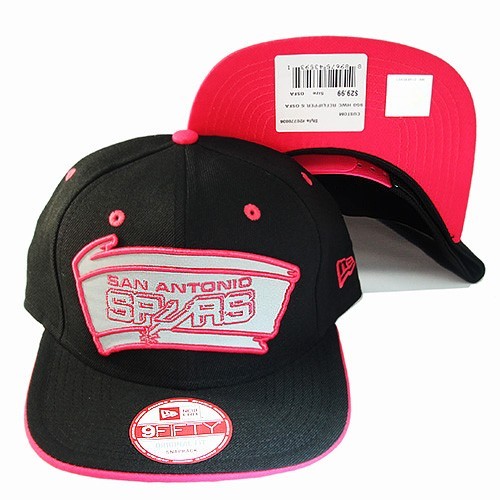 New Era San Antonio Spurs Snapback Hat NBA Classic Hot Pink Reflective Logo Cap